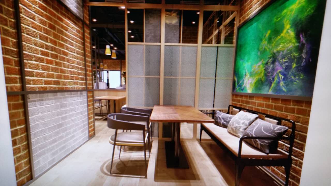 主题简约风餐厅沙发桌椅