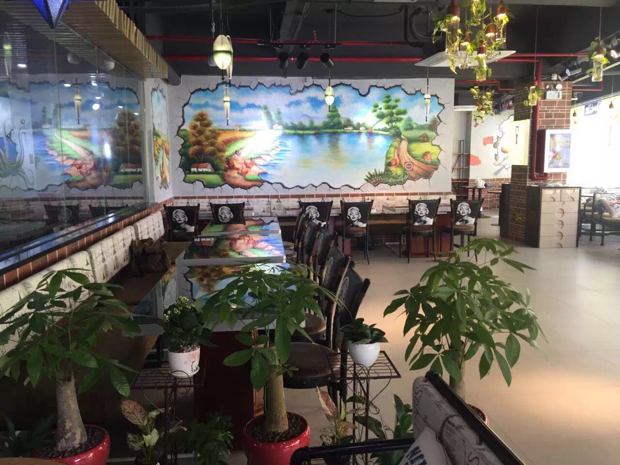 韩国大邱里炸鸡主题餐厅,主题餐厅卡座沙发,主题餐厅沙发桌椅