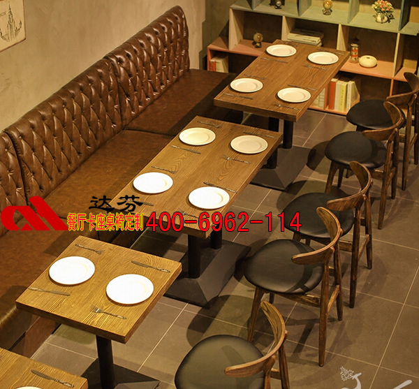 几面（重庆小面）餐厅卡座沙发桌椅由同款，颜色可以定制