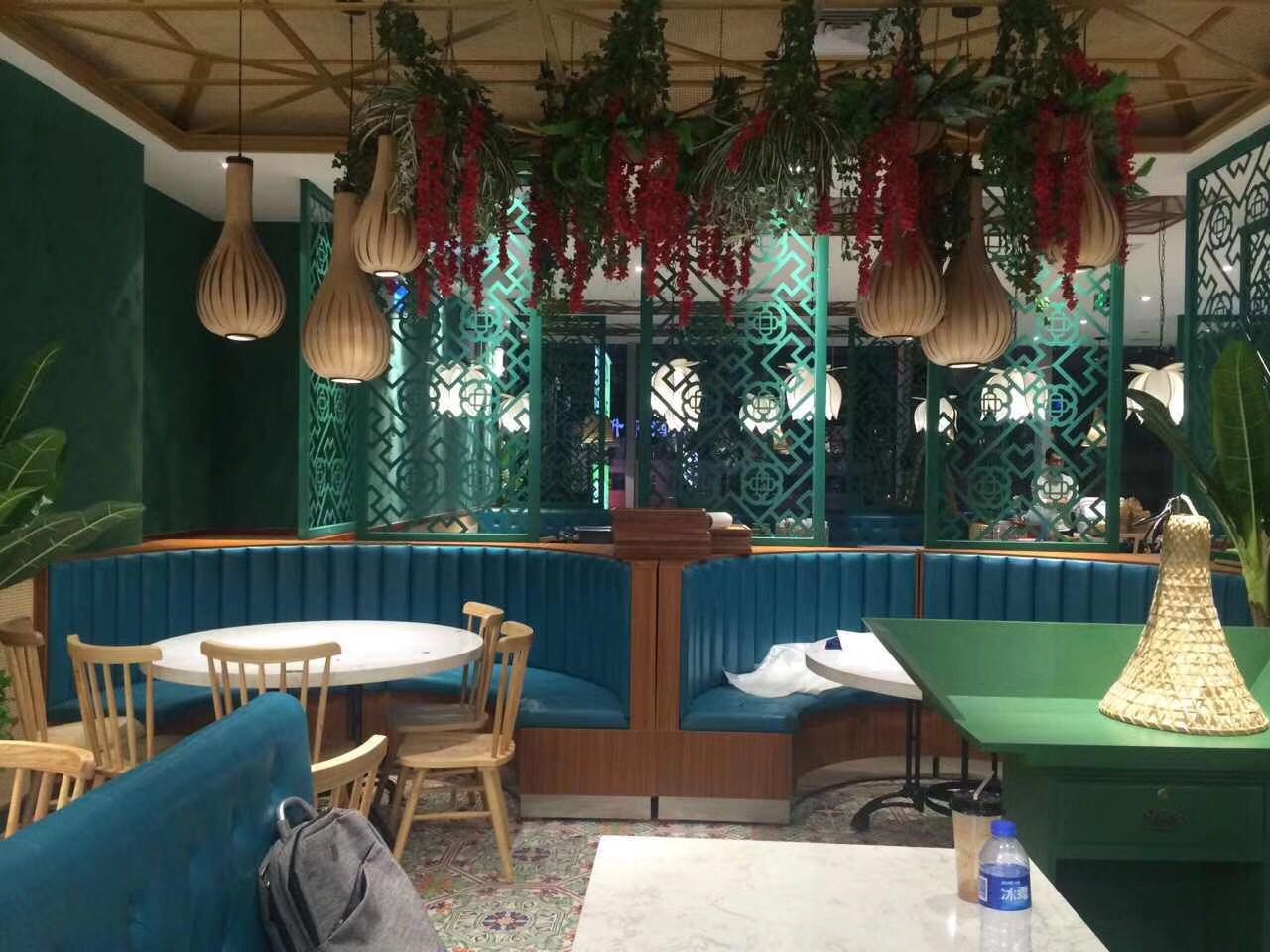 越式餐厅卡座沙发桌椅,泰式餐厅卡座沙发桌椅，料理餐厅卡座沙发桌椅定制